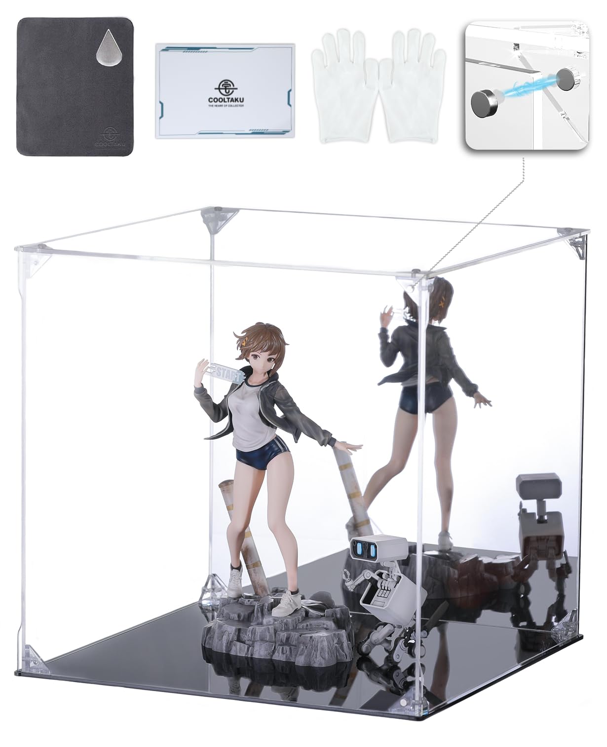 フィギュア用　UVカット仕様　アクリルケース　背面側面ミラー　1/4スケール規格 フィギュア用 UVカット仕様 アクリルケース 背面側面ミラー 1/4